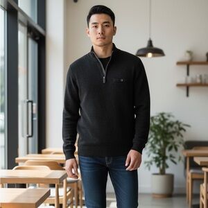 Ted Baker London Men's Dark Zip-Up Sweater